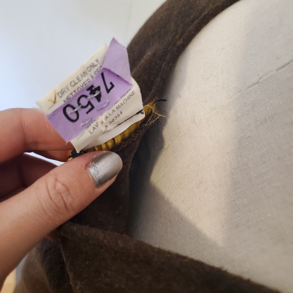 Vintage Canada Chocolate Minimalist Doen Old Money Poncho Cape Rich Wool Heavy - Picture 9 of 12